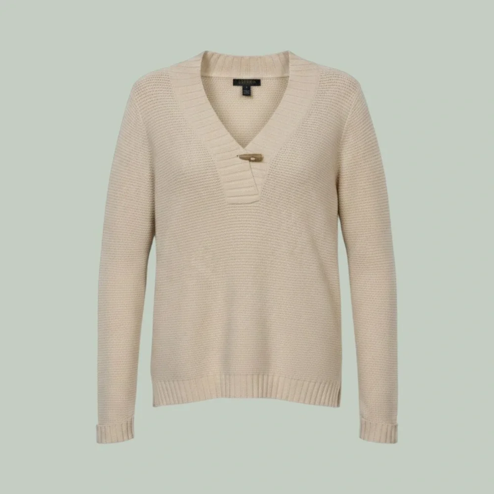 LRL Ralph Lauren Womens XL Chunky Knit Sweater Collar Toggle Preppy Cozy Coastal